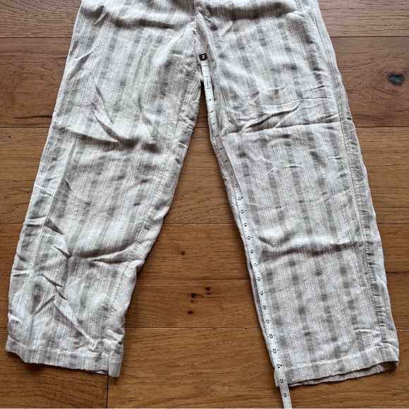 5/$30🦄 Vintage Linen Striped Ivory Pants - Picture 5 of 7